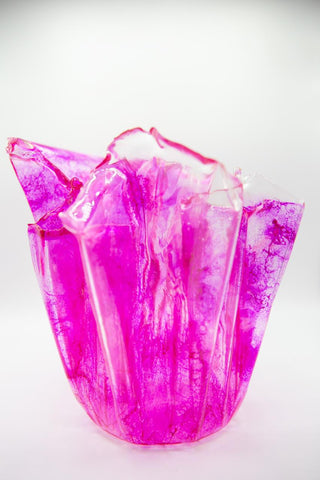 Jarron de resina Carmelia (fucsia)