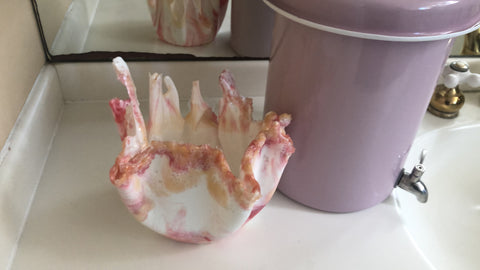 Jarron de resina marmol rosa