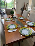 Supra-reciclaje Mesa de comedor con rio de resina
