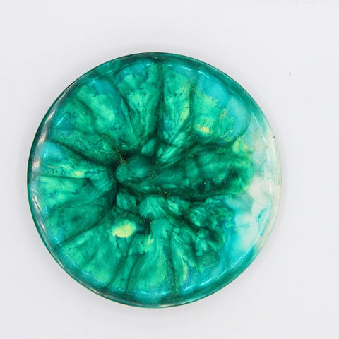 Decoracion circular JADE VERDE de resina