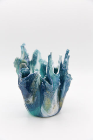 Jarron de resina Deep Blue