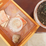 Bandeja resina Mármol Rosa