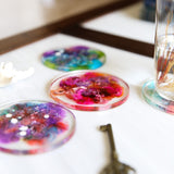 Coasters Posavasos Explosión de Colores en resina
