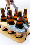 Porta six pack de madera con Resina