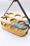 Porta six pack de madera con Resina