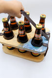 Porta six pack de madera con Resina